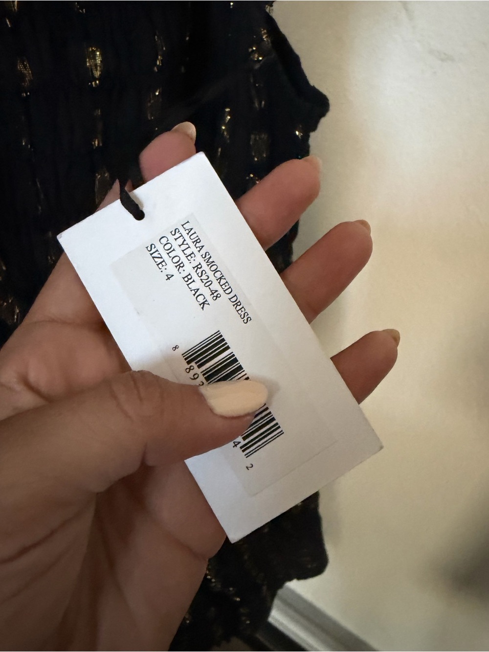 SEA NEW YORK Black Eyelet Midi Dress with Metallic Gold Accents size 4 NEW - Picture 7 of 7